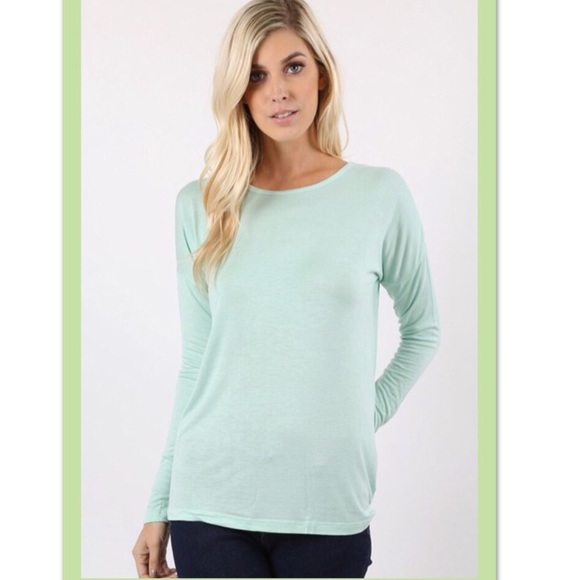 🛑FREE w/$50 Purchase🛑🍃MINT LONG SLEEVE TEE NEW - Picture 2 of 5